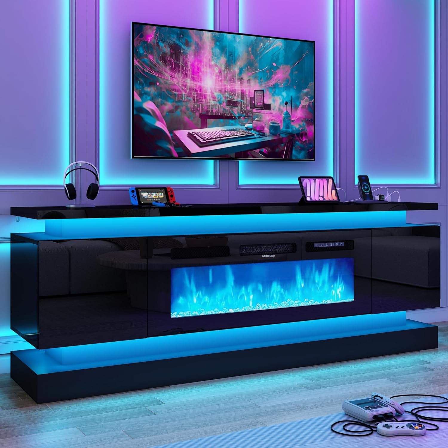 Gaming Console Room - حوامل تلفزيون LED مقاس 71 بوصة