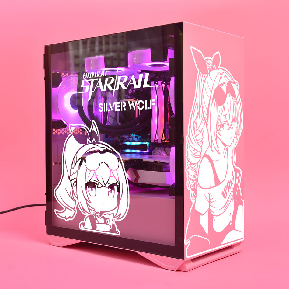 ملصقات أنمي الذئب الفضي لعلبة  - مراجعة Console Gaming Pc Case وسعره